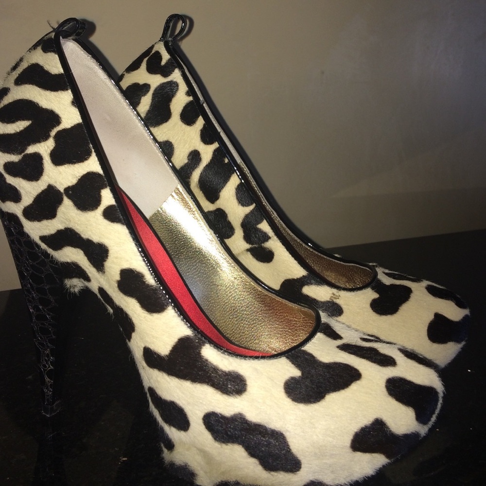 Giuseppe Zonotti leopard pony hair pumps 39